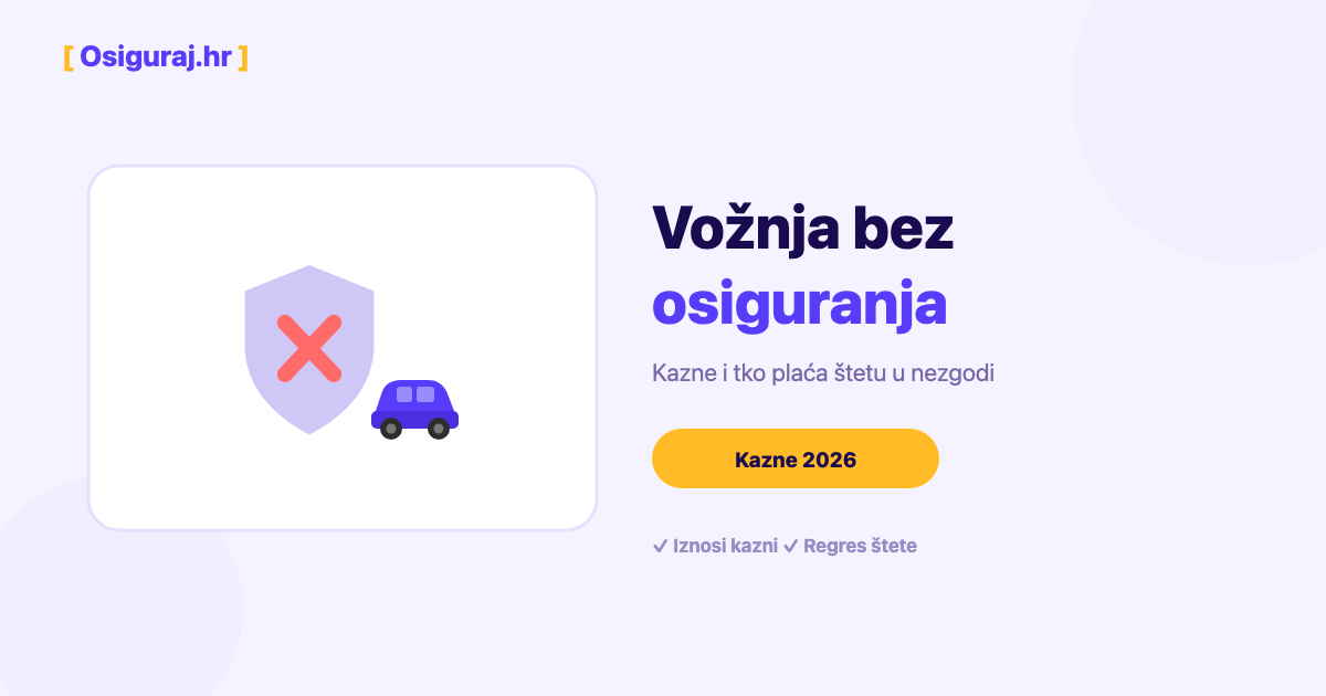 Kazne za vožnju bez osiguranja i bez registracije u Hrvatskoj 2026