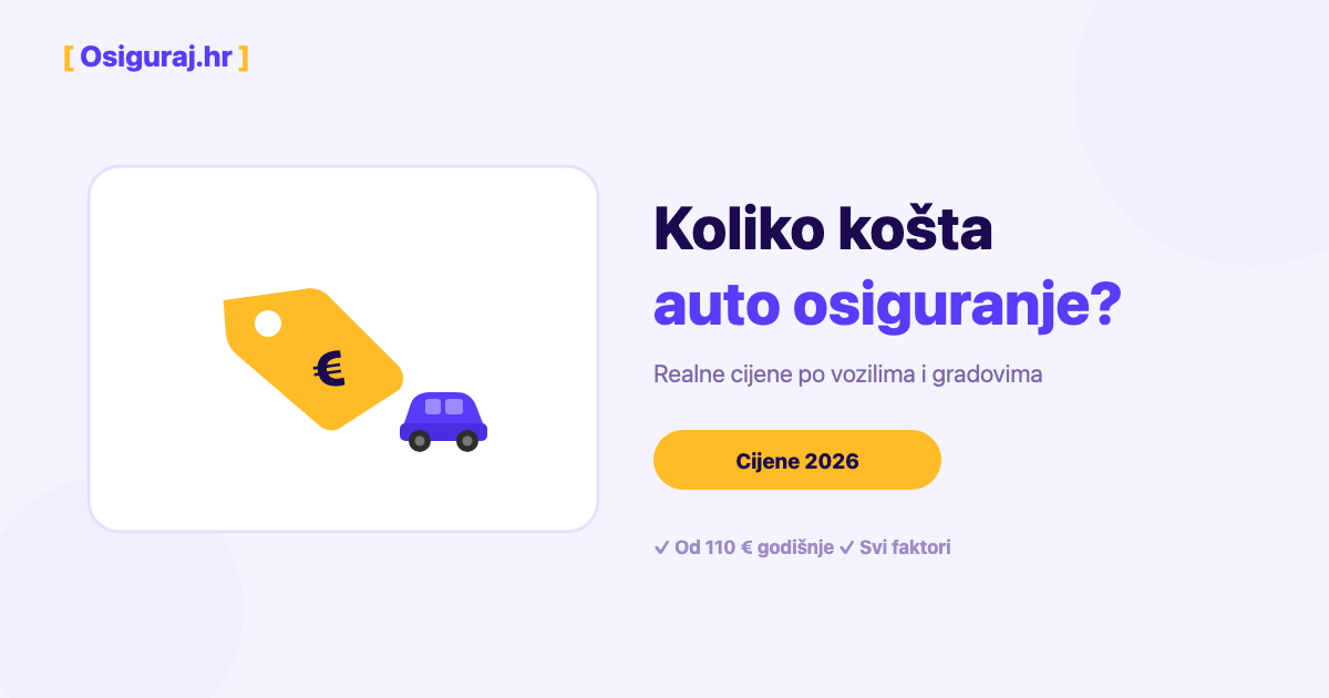 Cijene auto osiguranja 2026: tablice po zonama, kW i bonus razredu