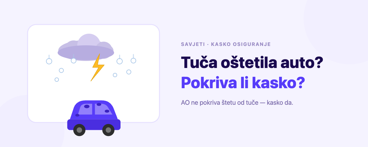 Tuča oštetila parkirani auto — pokriva li kasko osiguranje štetu od tuče